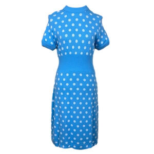 blue indo western dress for women Vintage 1940s Red, White, and Blue Polka Dot Dress